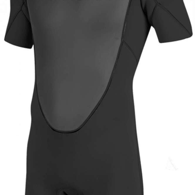 O'Neill - A black wetsuit with a white logo on the chest and an oval-shaped Nike swoosh on the right sleeve.