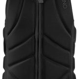 O'Neill Slasher Impact Vest 2022-2023 - Black vest with white logo on chest and back, featuring a diagonal stripe pattern across the torso.