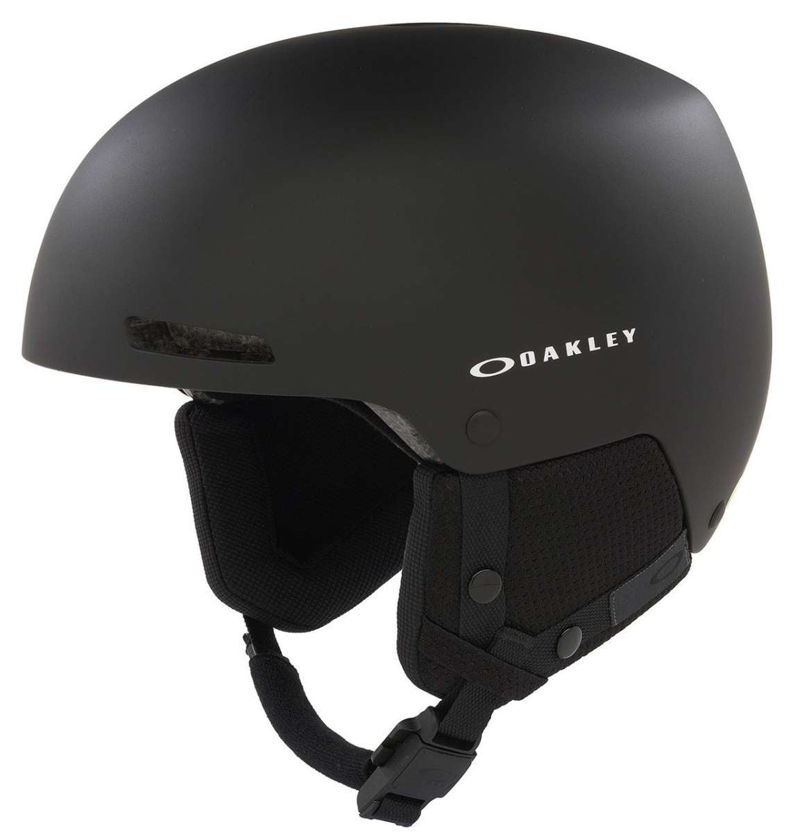 Oakley MOD1 Pro Helmet 2024 - Matte black helmet with white Oakley logo on the side and adjustable strap in the back.