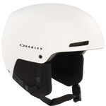 Oakley MOD1 Pro Helmet 2024 - A white helmet with a black visor and chin strap, featuring an Oakley logo on the side.