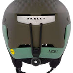 Oakley MOD3 Helmet 2024 - A black helmet with a white Oakley logo on the front and a strap at the back.