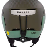 Oakley MOD3 Helmet 2024 - A black helmet with a white Oakley logo on the front and a strap at the back.