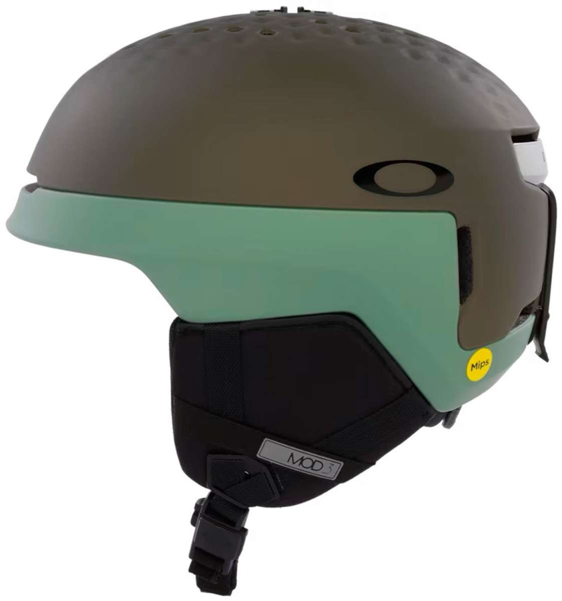 Oakley MOD3 Helmet 2024 - Matte black helmet with a dark visor and ventilation holes on top.