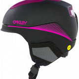 Oakley Mod 5 Helmet - Matte black helmet with pink accents and a clear visor on top.