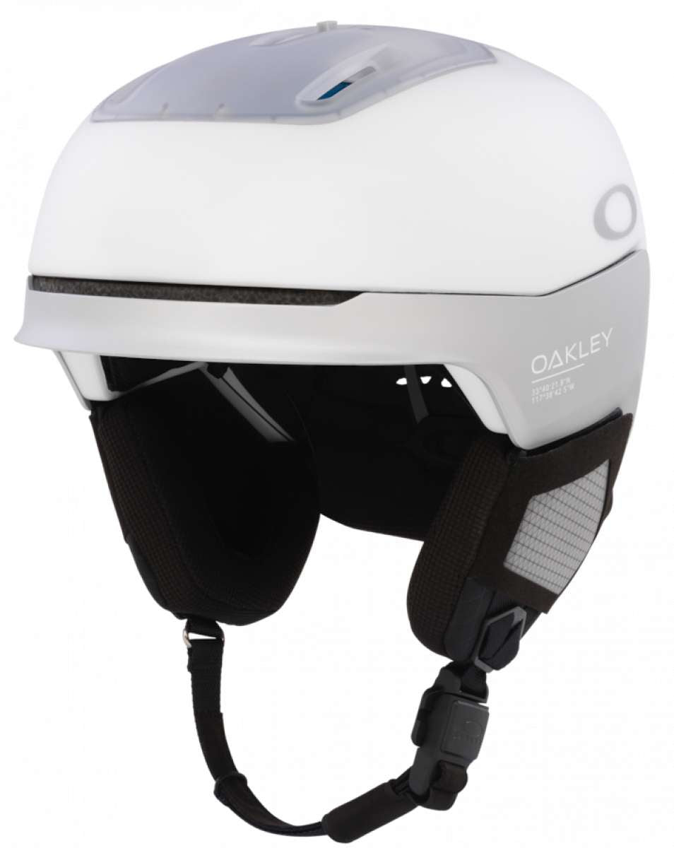 Oakley Mod 5 Helmet 2022-2023 - White helmet with gray accents and a black chin strap.