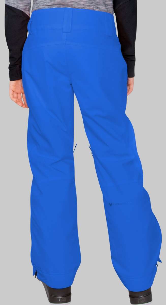Obermeyer Juniors Parker Insulated Pant 2023 - A pair of royal blue snow pants with a subtle white stripe on the side seam.