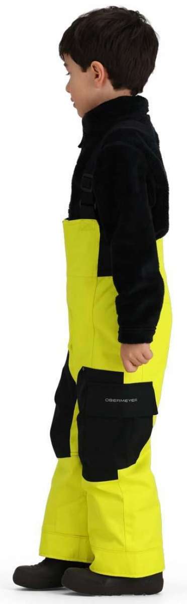 Obermeyer Juniors Volt Insulated Pant - Pant is bright yellow with black accents and a black logo on the left leg.