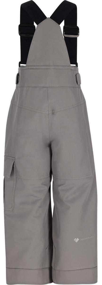 Obermeyer Juniors Volt Insulated Pant 2024 - A pair of gray insulated ski pants with a black logo on the left leg.