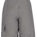 Obermeyer Juniors Volt Insulated Pant 2024 - A pair of gray insulated ski pants with a black logo on the left leg.