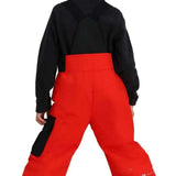 Obermeyer Juniors Volt Insulated Pant 2024 - Black insulated ski pants with a black logo on the left leg and a white logo on the right leg.
