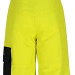 Obermeyer Juniors Volt Insulated Pant 2024 - Bright yellow insulated ski pants with black straps and buckles on the sides.