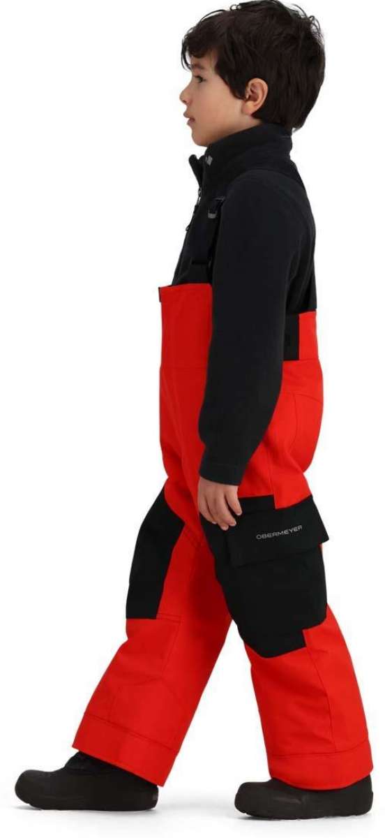 Obermeyer Juniors Volt Insulated Pant - Black insulated ski pants with a red stripe down the side.