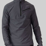 Obermeyer Flex 1/4 Zip T-Neck 2023 - A dark gray zippered pullover with a high collar and long sleeves.