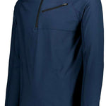 Obermeyer Flex 1/4 Zip T-Neck 2023 - A navy blue quarter-zip pullover with a high collar and zippered chest pocket.