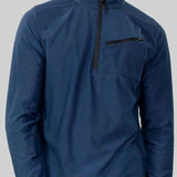 Obermeyer Flex 1/4 Zip T-Neck 2023 - A navy blue quarter-zip pullover with a high collar and zippered chest pocket.