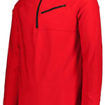 Obermeyer Flex 1/4 Zip T-Neck 2023 - A red zippered pullover with a high collar and two chest pockets.