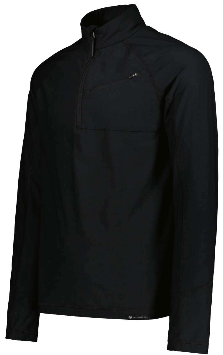 Obermeyer Flex 1/4 Zip T-Neck 2023 - A black quarter-zip pullover with a high collar and zippered chest pocket.