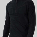 Obermeyer Flex 1/4 Zip T-Neck 2023 - Black fleece quarter-zip sweater with a high collar and zip closure at chest.