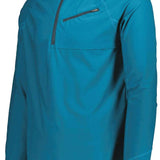 Obermeyer Flex 1/4 Zip T-Neck 2023 - A blue zippered pullover with a high collar and two chest pockets.