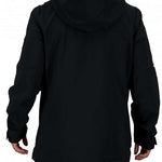 Obermeyer Foraker Shell Tall Jacket 2022 - A black jacket with a hood, featuring a zippered front and two side pockets.