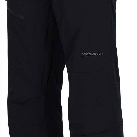 Obermeyer Force Insulated Pant Short 2024 - Black insulated ski pants with zippered pockets and adjustable cuffs.