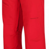 Obermeyer Force Insulated Pant Short 2024 - A pair of red insulated ski pants with two black buttons on the waistband.