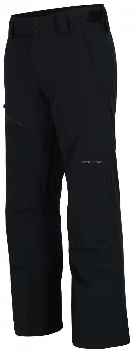 Obermeyer Force Insulated Pants 2024 - Black insulated pants with a black waistband and two belt loops on either side.