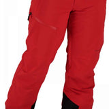 Obermeyer Force Insulated Pants Short 2022 - A pair of red insulated ski pants with black accents on the side pockets and lower legs.