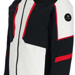 Obermeyer Foundation Insulated Jacket Tall 2024 - A black insulated jacket with red accents and a tall fit, featuring a zippered front and hood.