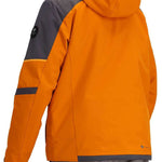 Obermeyer Foundation Insulated Jacket Tall 2024 - A tall men's jacket in a dark gray color with a subtle pattern of thin, darker horizontal stripes on the chest and sleeves.