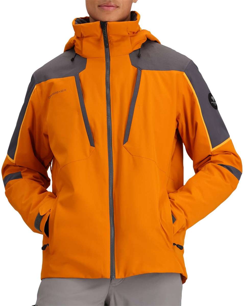 Obermeyer Foundation Insulated Jacket Tall 2024 - A tall men's insulated jacket in a dark gray color with black accents and zippered pockets.