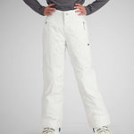 Obermeyer Girls Brooke Insulated Pants 2024 - White snow pants with zippered pockets and adjustable cuffs.