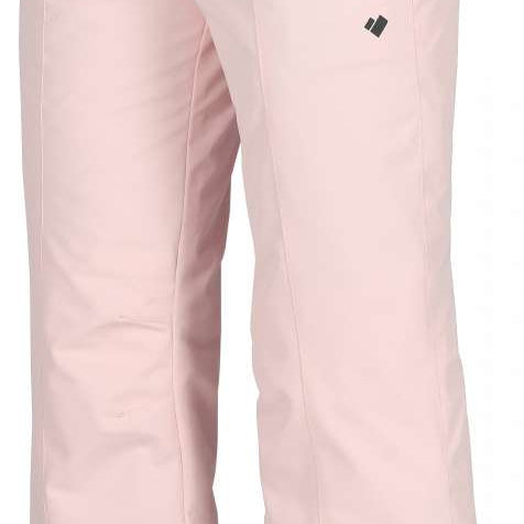 Obermeyer Girls Brooke Insulated Pants 2024 - Light pink snow pants with a small zippered pocket on the right thigh and two zippered pockets at the waist.
