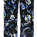 Obermeyer Girl Jessi Insulated Print Pant 2022-2023 - Black snow pants with a blue and yellow floral pattern.