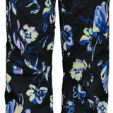 Obermeyer Girl Jessi Insulated Print Pant 2022-2023 - Black pants with blue and yellow floral print.