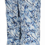 Obermeyer Girl Jessi Insulated Print Pant 2022-2023 - White snow pants with blue abstract pattern and black accents.