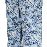 Obermeyer Girl Jessi Insulated Print Pant 2022-2023 - White snow pants with blue abstract pattern and black accents.