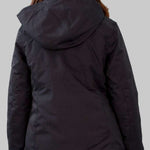 Obermeyer Girls Rylee Insulated Jacket 2022-2023 - A black insulated jacket with a hood and zippered pockets.