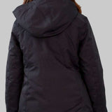 Obermeyer Girls Rylee Insulated Jacket 2022-2023 - A black insulated jacket with a hood and zippered pockets.