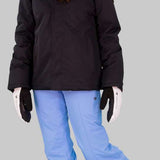 Obermeyer Girls Rylee Insulated Jacket 2022-2023 - A black jacket with a hood and zippered pockets.