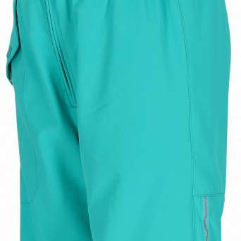 Obermeyer Girls Snoverall Insulated Bib Pants 2024 - A pair of light blue snow pants with a white logo on the left leg and adjustable straps at the shoulders.