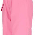 Obermeyer Girls Snoverall Insulated Bib Pants 2024 - Light pink snow pants with adjustable straps and a heart-shaped logo on the left leg.