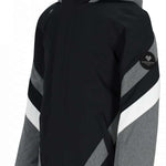 Obermeyer Girls Taylor Insulated Jacket 2024 - A black insulated jacket with a hood and white zipper on the front.
