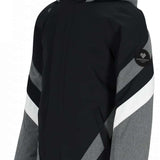 Obermeyer Girls Taylor Insulated Jacket 2024 - A black insulated jacket with a hood and white zipper on the front.