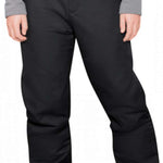 Obermeyer Junior's Timberline Insulated Pant 2024 - Black insulated ski pants with a subtle snowflake pattern on the side of the leg.