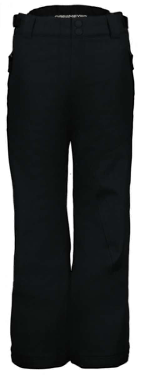Obermeyer Junior's Timberline Insulated Pant 2024 - Black insulated ski pants with a white logo on the left leg.