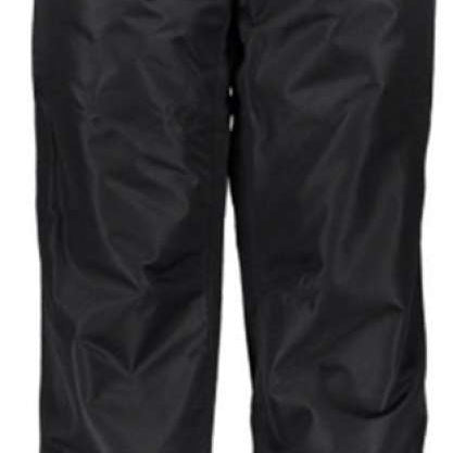 Obermeyer Keystone Insulated Pants 2024 - Black insulated pants with a zippered pocket on the right thigh and two belt loops at the waist.