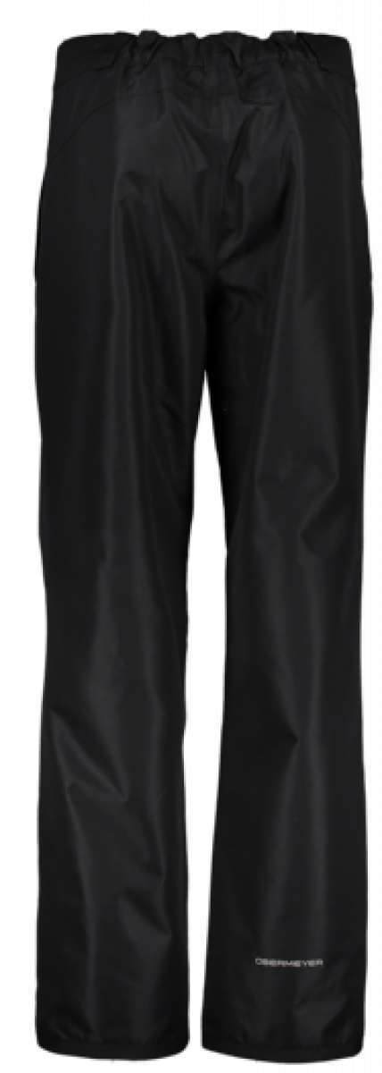 Obermeyer Keystone Shell Pants Short 2022-2023 - Black pants with a subtle white logo on the left leg, featuring a zippered pocket and adjustable cuffs.