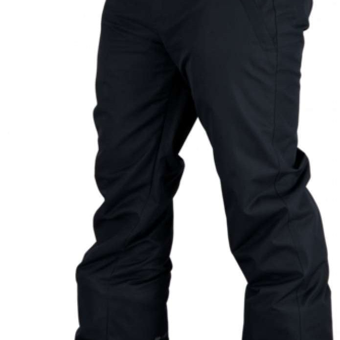 Obermeyer Keystone Shell Pants Short 2022-2023 - Black pants with a zippered fly and two front pockets, featuring an adjustable waistband and belt loops.