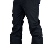 Obermeyer Keystone Shell Pants 2022-2023 - Black snow pants with a zippered pocket on the right thigh and adjustable Velcro straps at the waist.